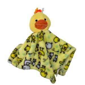 Little Beginnings Yellow Duck Lovey Security Blanket Ducks Fleece Printed 12"